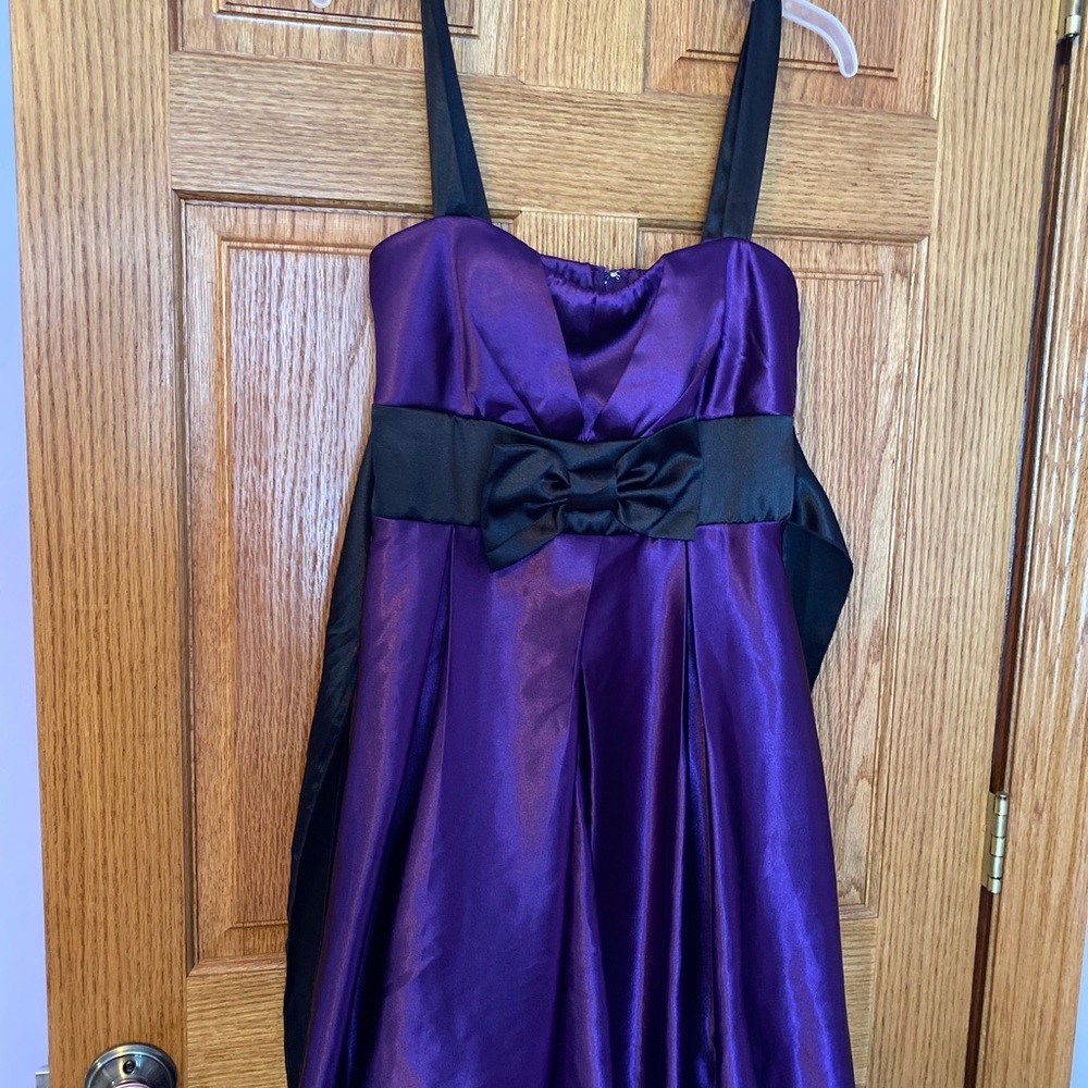 Purple and black homecoming dress